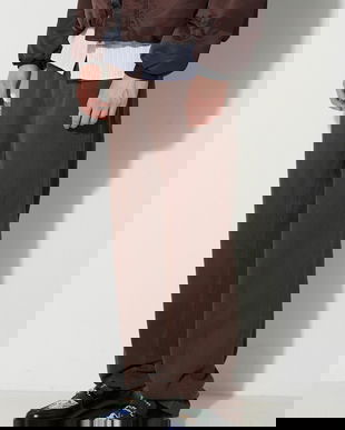 A.P.C. pantaloni de bumbac culoarea maro, drept