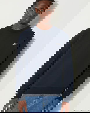 A.P.C. hanorac de bumbac Boxy Petit Vpc barbati, culoarea albastru marin, neted, COHBR-H27916