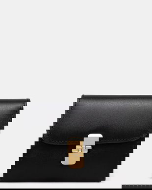 A.P.C. portofel de piele Compact Grace femei, culoarea negru, PXBMW.F63603