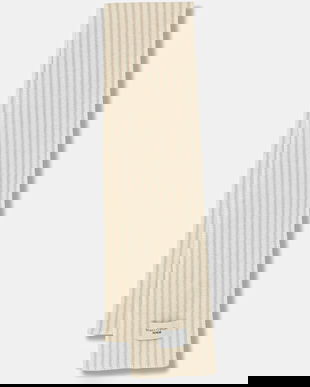 Marc O'Polo eșarfă cu lână culoarea bej, cu imprimeu, 5000007558