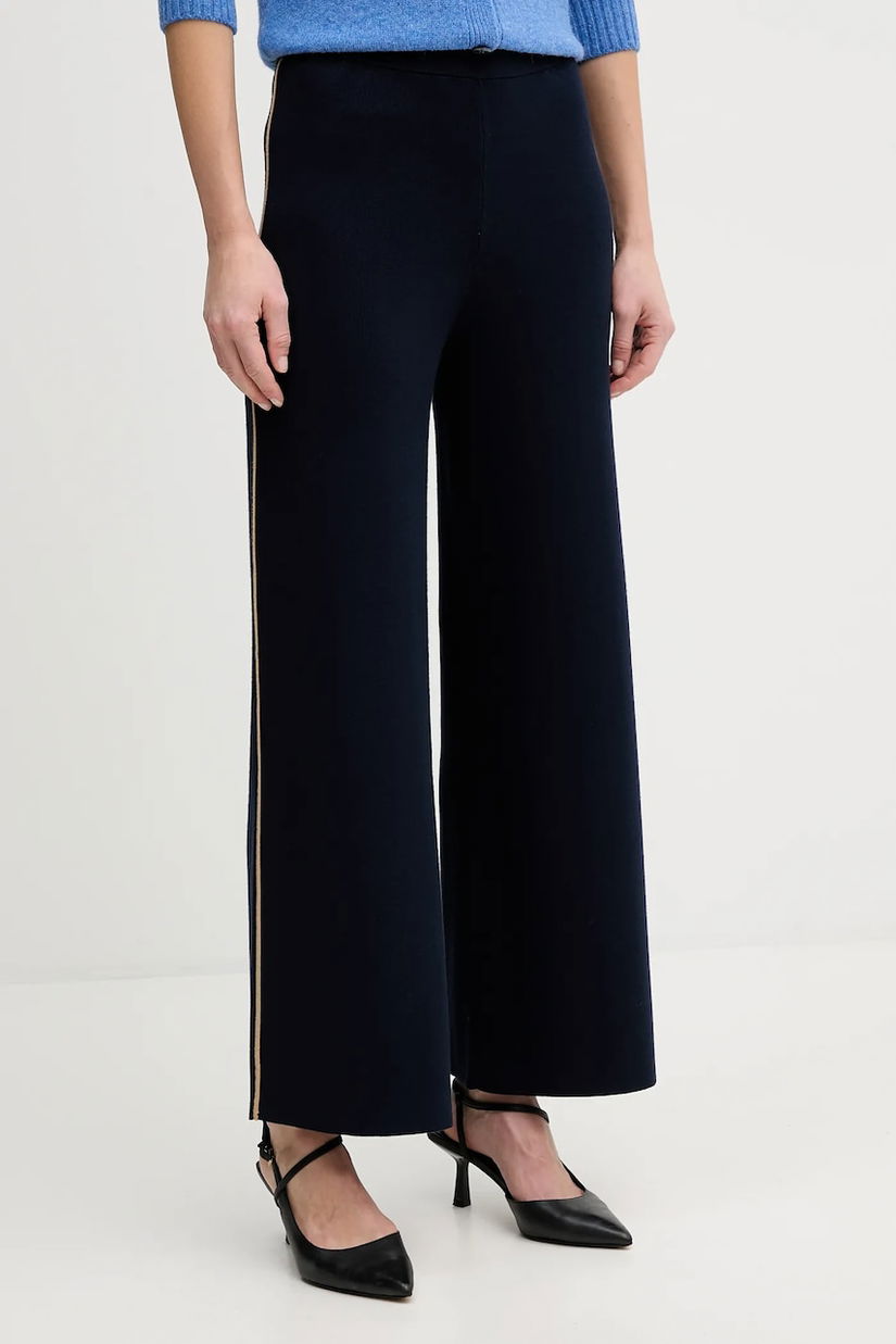 United Colors of Benetton pantaloni de trening culoarea albastru marin, cu imprimeu, 17Q3DF013