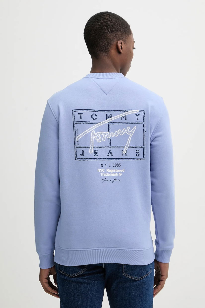 Tommy Jeans hanorac de bumbac cu imprimeu, DM0DM22366