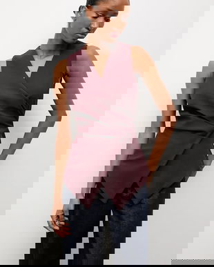 Answear.LAB vesta culoarea bordo, oversize