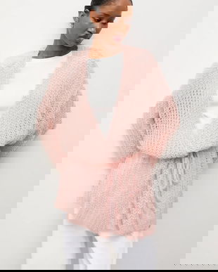 Answear.LAB cardigan din amestec de lână culoarea roz, light