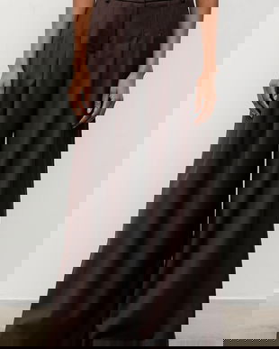 Answear.LAB pantaloni culoarea maro, lat, high waist