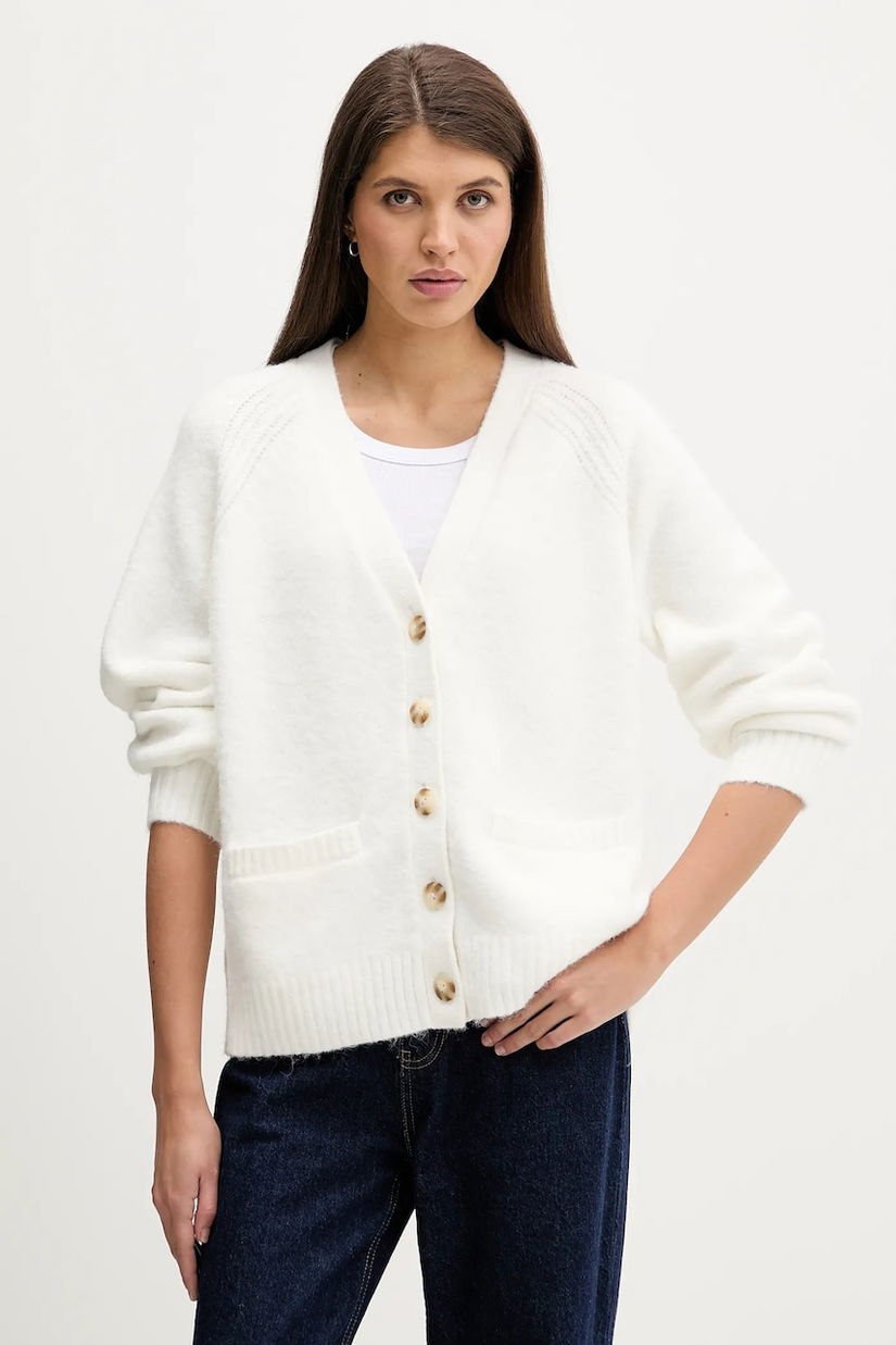Abercrombie & Fitch cardigan culoarea alb, KI150-5462-178