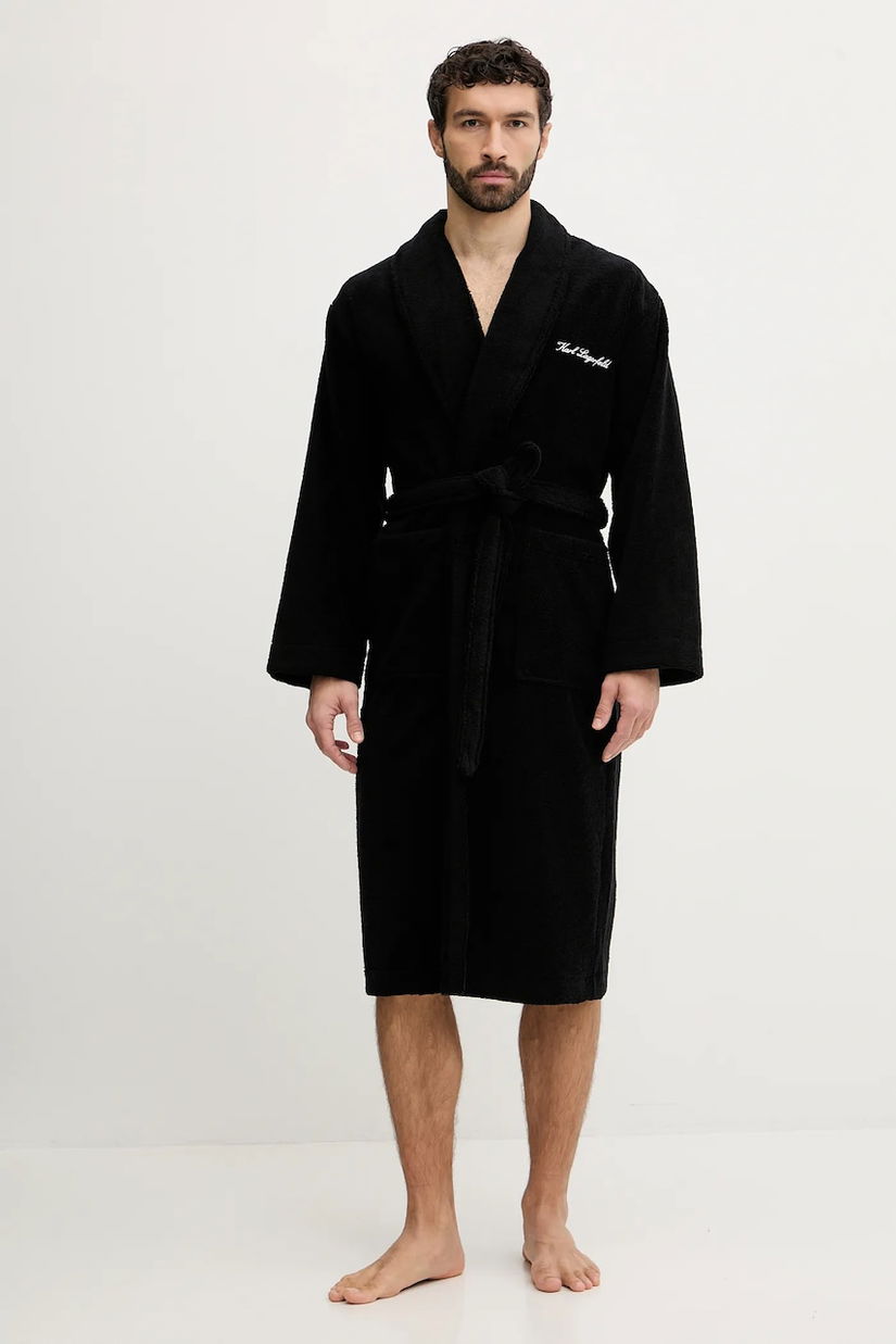 Karl Lagerfeld halat HOTEL KARL culoarea negru, B1M45016