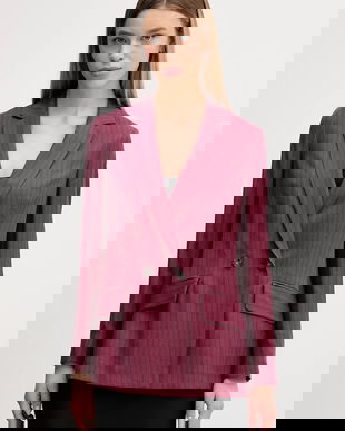 Sisley sacou culoarea bordo, cu două rânduri de nasturi, cu imprimeu, 24QVLW03B