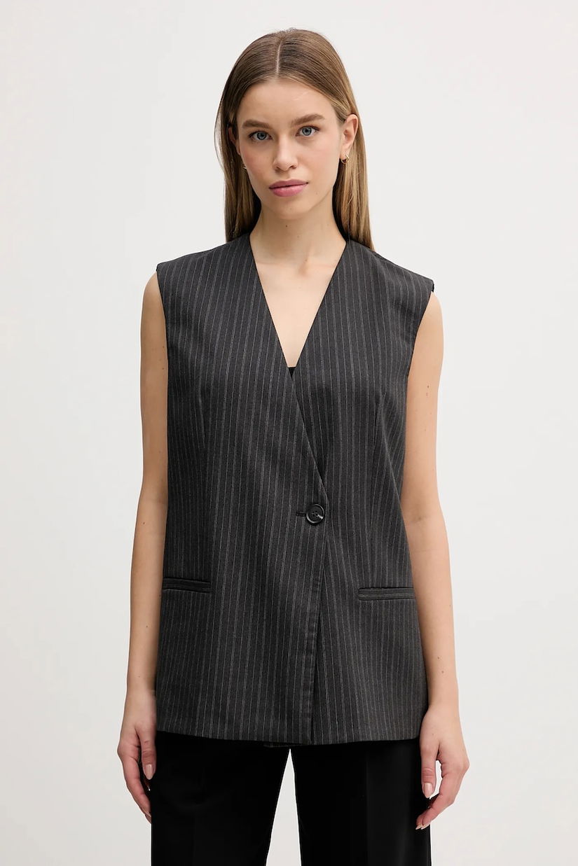 Sisley vestă culoarea gri, cu două rânduri de nasturi, 209YLJ00X