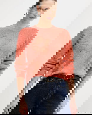 United Colors of Benetton pulover din amestec de lână culoarea portocaliu, 18L4E10EW