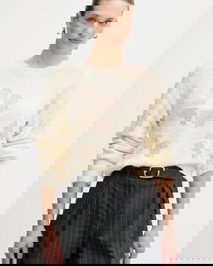 United Colors of Benetton pulover din amestec de lână culoarea bej, 18L4E10EW