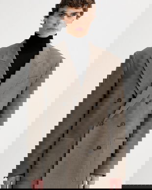 Filippa K jachetă cu lână culoarea maro, 31234