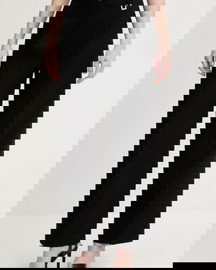 Joop! pantaloni culoarea negru, drept, high waist, 30100442