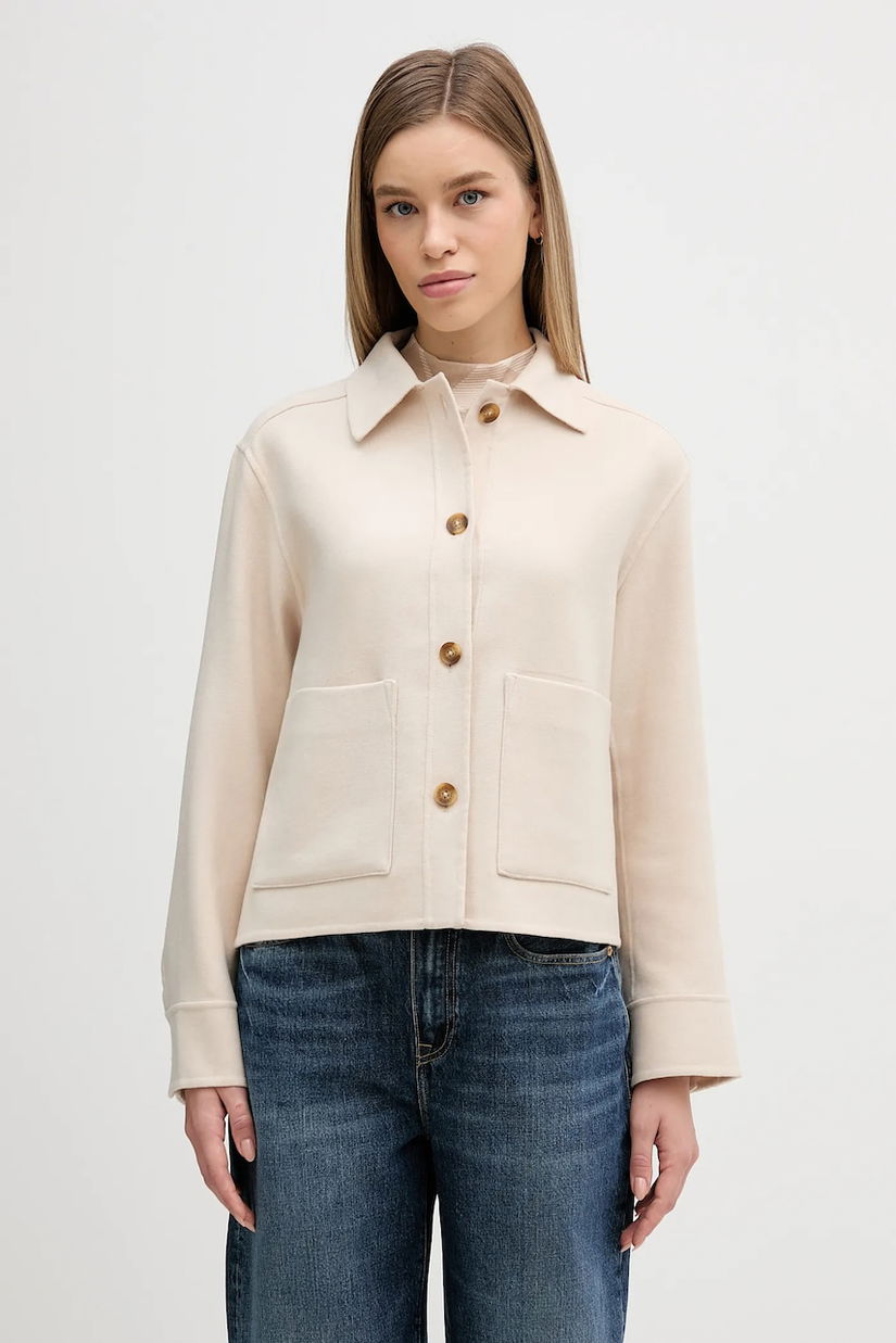 Barbour cămașă din amestec de lână Ashdon culoarea bej, cu guler clasic, regular, LOS0082