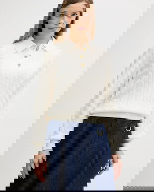 Barbour pulover din amestec de lână Evie culoarea bej, LKN1730