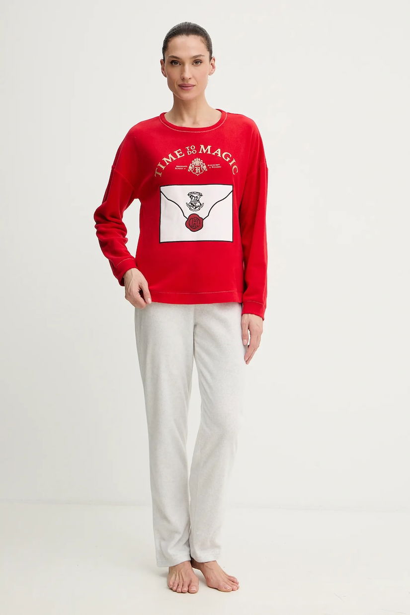 women'secret pijama HARRY POTTER culoarea roșu, 3132262
