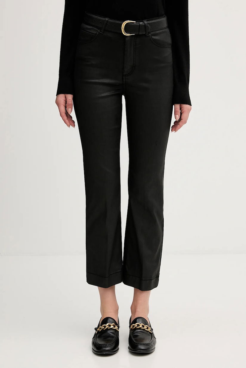 Pedro del Hierro pantaloni culoarea negru, evazați, high waist, 7602532