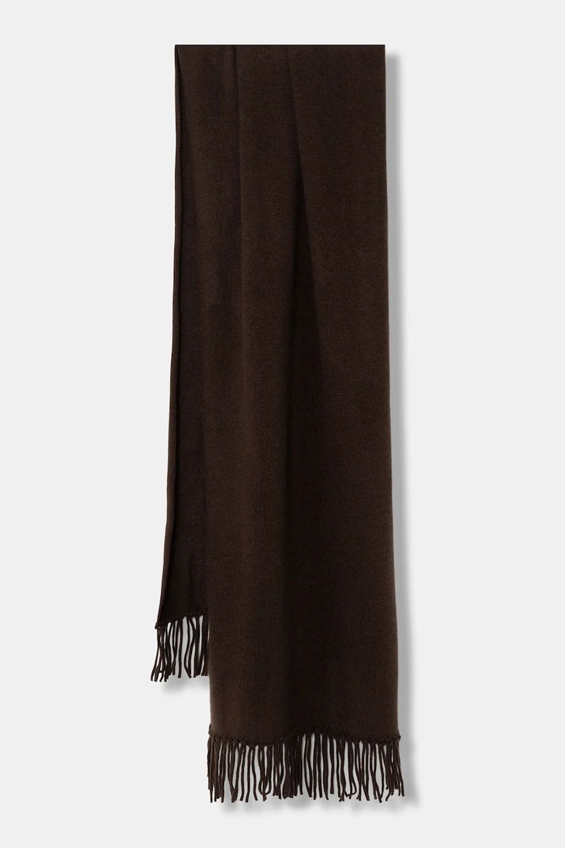FROM FUTURE eșarfă de cașmir culoarea maro, uni, AEC02480
