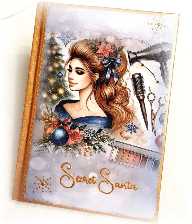 Agenda nedatata personalizata, format A5, cadou secret santa, Craciun, Hair Stylist, Coafeza
