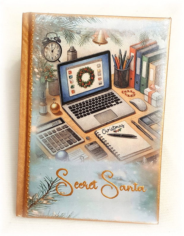 Agenda nedatata personalizata, format A5, cadou secret santa, Craciun, Secretara, Contabila