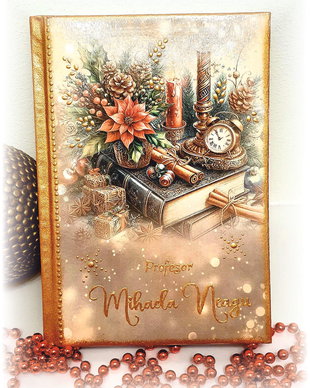 Agenda nedatata personalizata, format A5, cadou secret santa, Craciun, Invatatoare, profesoara