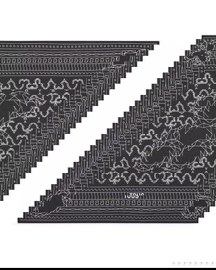 Tous eșarfă culoarea negru, cu imprimeu, 2002202633