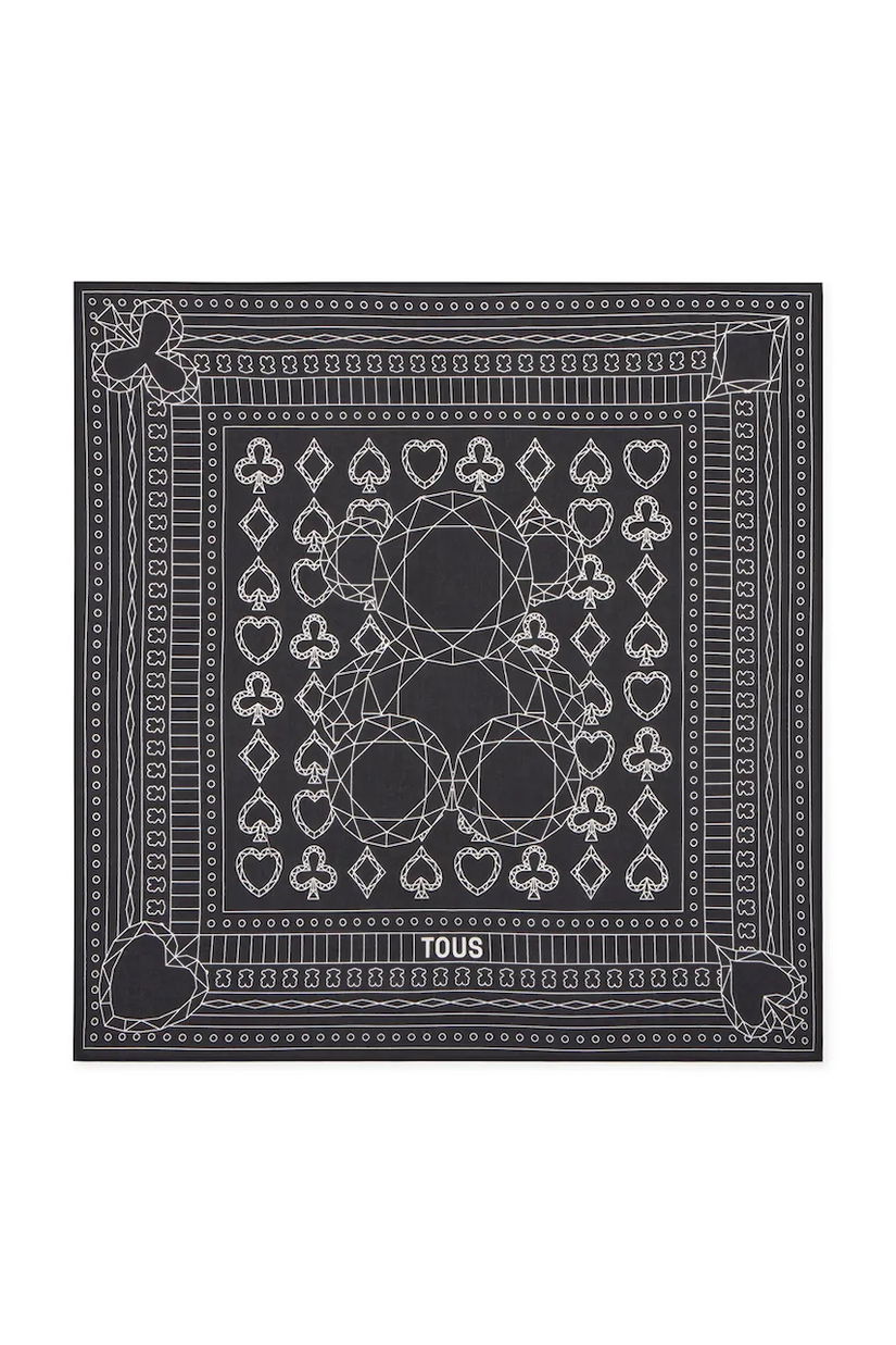 Tous eșarfă culoarea negru, cu imprimeu, 2002202633