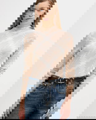 Barbour pulover de bumbac Savannah culoarea bej, light, cu turtleneck, LKN1731