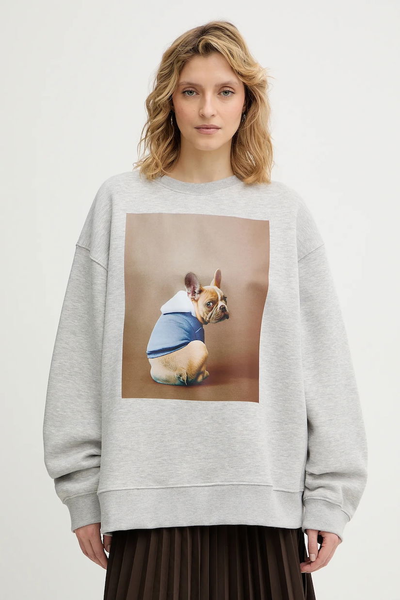 MUNTHE bluză ROULA culoarea gri, cu imprimeu, 254113025466