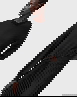 AllSaints bluză culoarea negru, uni, W093JD