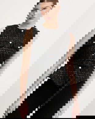 Joop! vestă culoarea negru, un singur rând de nasturi, 30100168