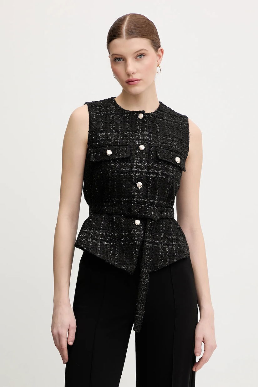 Joop! vestă culoarea negru, un singur rând de nasturi, 30100168