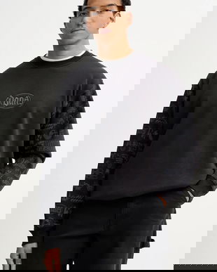 Vans bluză culoarea negru, cu imprimeu, VN000PASBLK1