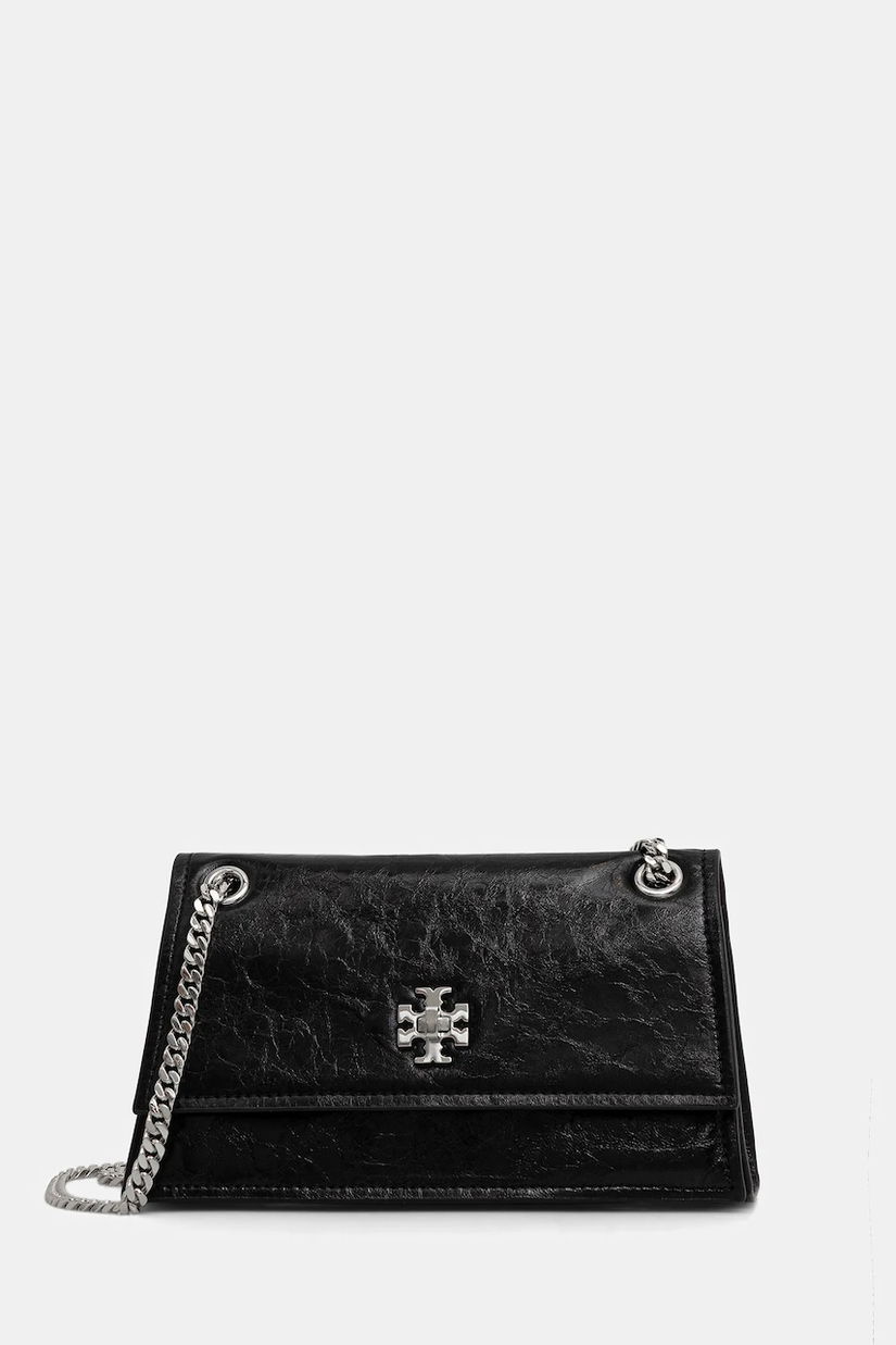 Tory Burch poșetă de piele Kira Turnlock culoarea negru, 176642-001