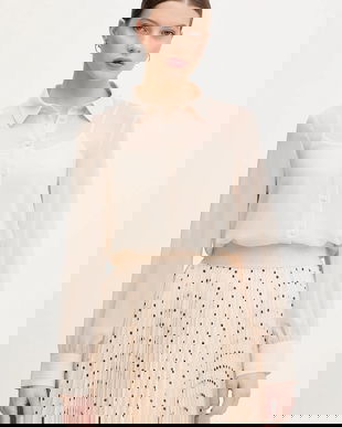 Joop! cămașă culoarea bej, cu guler clasic, regular, 30100111