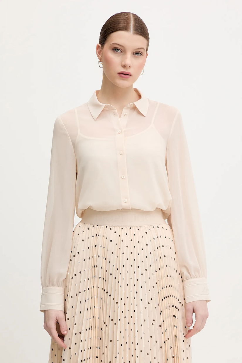 Joop! cămașă culoarea bej, cu guler clasic, regular, 30100111