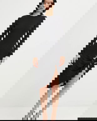 Coperni rochie Suspended culoarea negru, mini, evazați, COPR243F5022