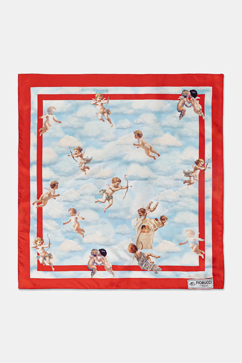 Fiorucci o eșarfă cu mătase Beatitudo Print cu imprimeu, W25FWASC002VI01BL02