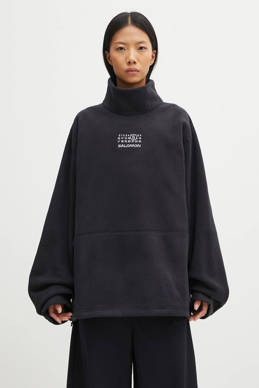 MM6 Maison Margiela x Salomon hanorac din fleece culoarea negru, uni, S52NH0035.M20140.899