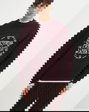 Drôle de Monsieur pulover de lână La Maille Slogan culoarea violet, călduros, I.PO184.WO007