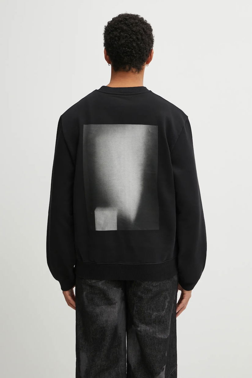 Heliot Emil hanorac de bumbac culoarea negru, cu imprimeu, AW25_M_08_086_BLK01