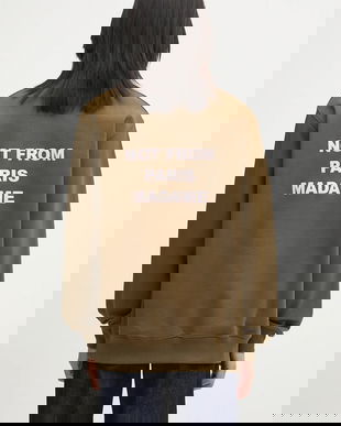 Drôle de Monsieur hanorac de bumbac Le Sweatshirt Slogan culoarea verde, cu imprimeu, I.SW149.CO127