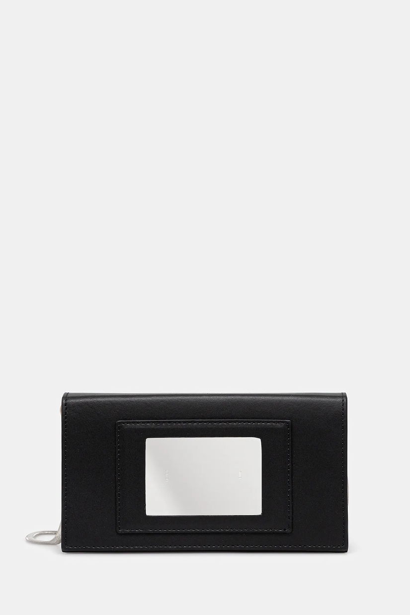 Heliot Emil poșetă de piele culoarea negru, AW25_15_083_BLK01