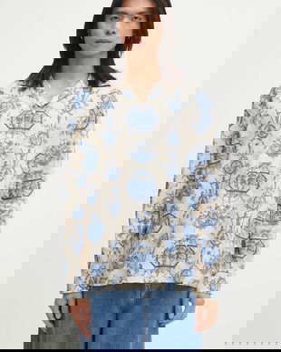 Drôle de Monsieur cămașă cu in La Chemise Patineur culoarea bej, regular, I.SH232.LI011