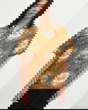 Drôle de Monsieur cămașă din bumbac La Chemise Grand HUtel culoarea verde, regular, H.SH228.LI010