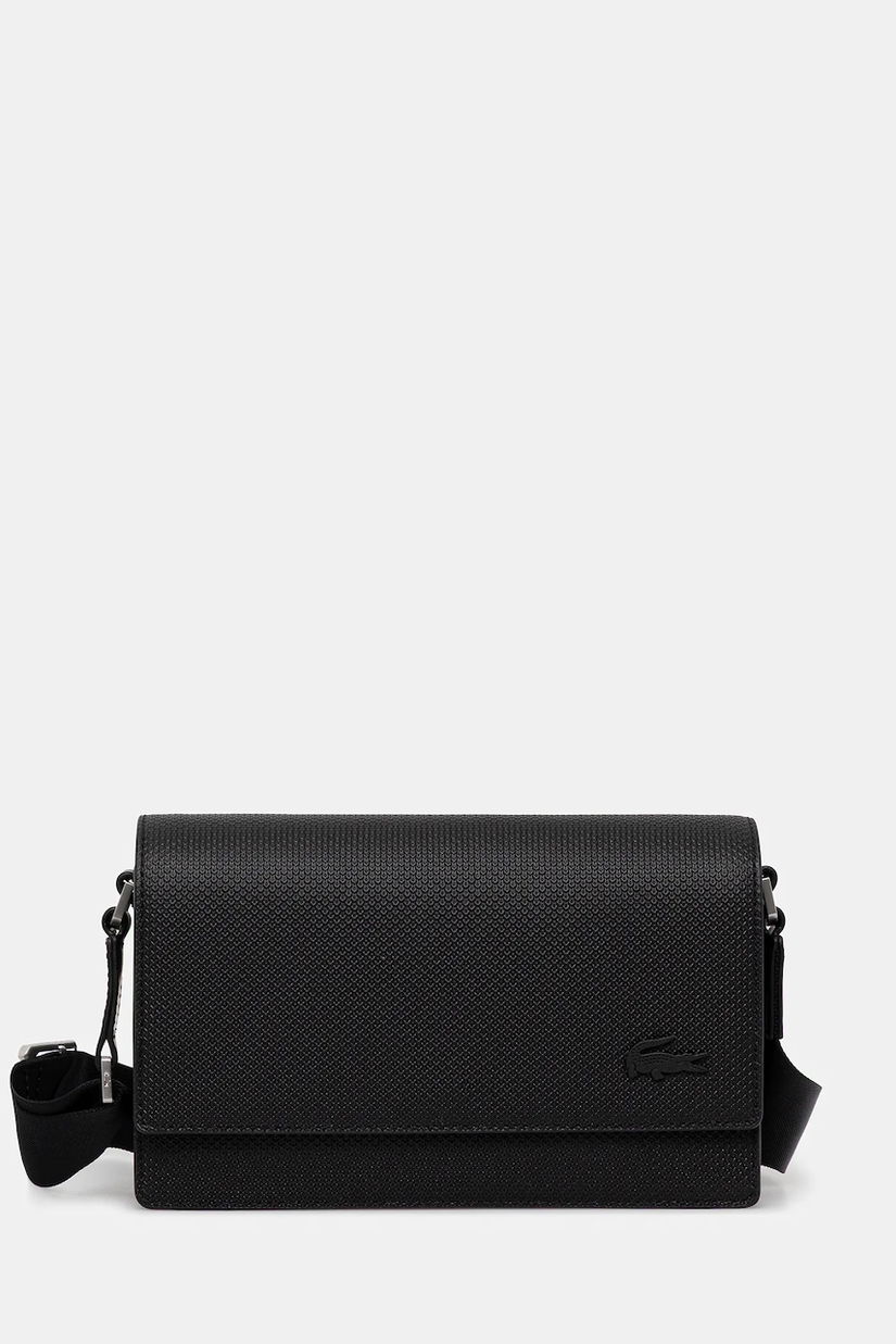 Lacoste geantă de piele culoarea negru, NU4118CE