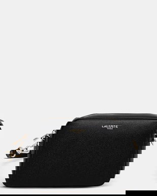 Lacoste geantă de piele culoarea negru, NF5100PH