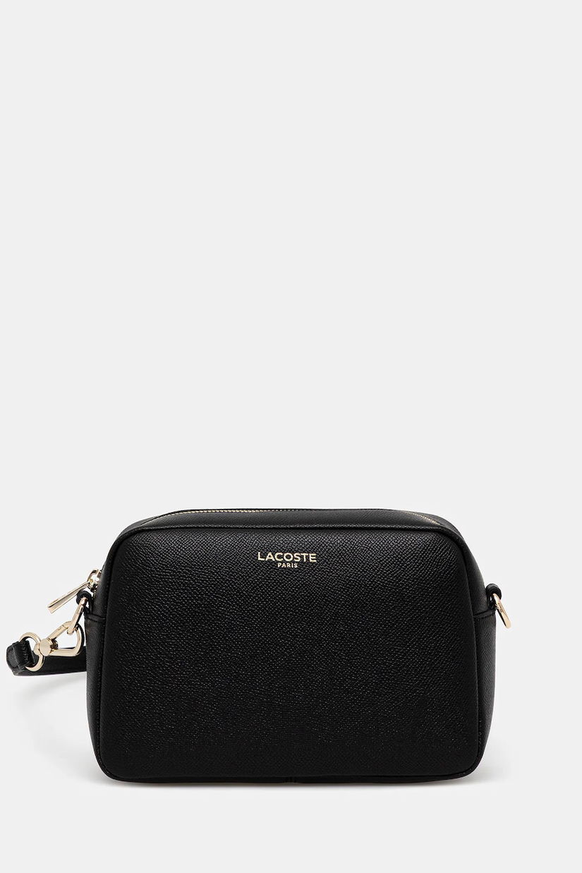 Lacoste geantă de piele culoarea negru, NF5100PH