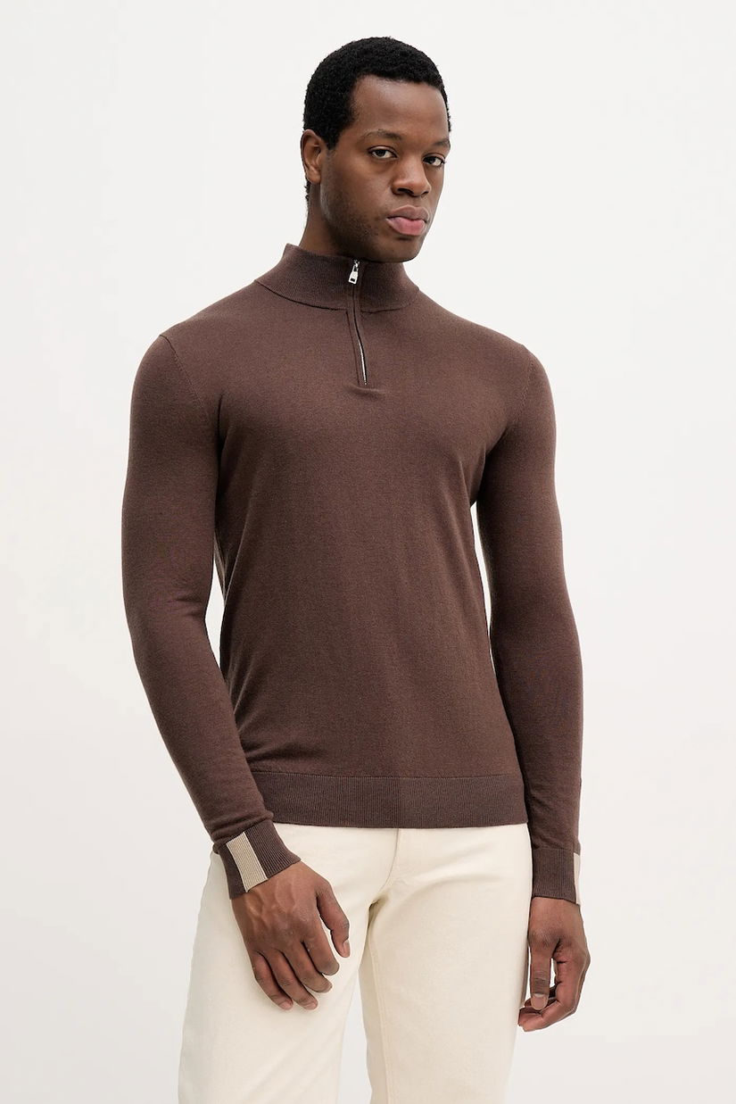 Mos Mosh pulover de lână ADAM culoarea negru, light, cu turtleneck, 503342