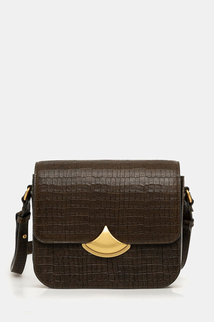 Sessun poșetă de piele culoarea maro, 25102002